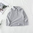 thumbnail image 6 of Kkkded Boys Girls T-Shirts Long Sleeved Lapel Tees Tops Pullover Spring Fall Versatile Comfortable Undershirt Shirt for for Kids Toddler Baby 1-9T, 6 of 9