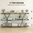 thumbnail image 4 of HOMCOM 71" Console Table, 3-Tier Industrial Entryway Table, Rustic Brown, 4 of 10