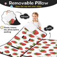 thumbnail image 3 of Strawberry and Dot White Pattern Teens Toddler Nap Mat with Pillow, Sleeping Mat Bag for Preschool Daycare 59"x22", 3 of 6