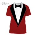 thumbnail image 3 of Ropa divertida para hombre, esmoquin con personalidad, traje de corbata retro, camisetas gráficas, traje falso de moda, camisetas casuales de manga corta para fiesta para hombre, 3 of 5