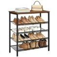 thumbnail image 6 of HOOBRO 5-Tier Shoes Rack with Adjustable Mesh Shelves 16-20 Pairs of Shoes Entryway Home Closet Rustic Brown BF12XJ01, 6 of 7