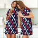 thumbnail image 4 of Easygdp Patriotic Star Camisón de manga corta para mujer, informal, estampado, 4 of 6