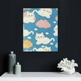 thumbnail image 4 of ZFLMY Cute Cat Cloud Canvas Print Wall Art Decor for Mother's Day, Home Office Decoration Gift, Fashion Kitchen Pictures, Living Room Bathroom Bedroom 16x20in, 4 of 5