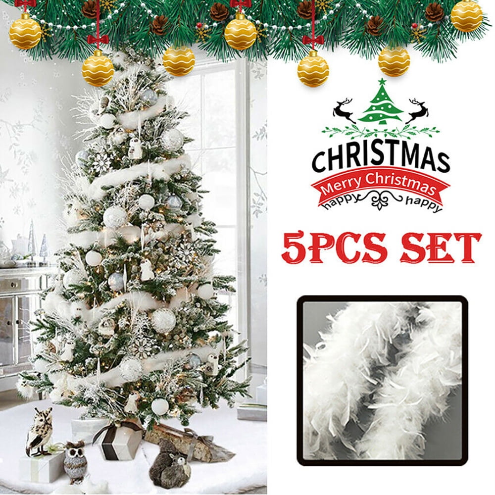 5.9ft Tinsel Christmas Tree Hanging Decor Garland Sparkling Xmas Party Ornaments