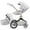 Gray, variant on Hot Mom 360 Rotate Baby stroller 2 in 1 with Bassinet Combo,Reversible Travel System ,Luxury Leather Pram,0-48 Months,Grey