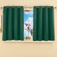 thumbnail image 2 of Collections Etc Short Blackout Window Curtain Panel, Energy-Efficient, Noise-Reducing and Light-Blocking Triple-Layer Technology, Grommet Top, Forest Green, 56" X 45", 2 of 3