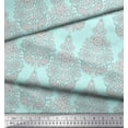 thumbnail image 3 of Soimoi Cotton Cambric Fabric Leaves & Floral Block Print Fabric by The Yard 56 Inch Wide, 3 of 3