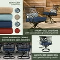 thumbnail image 5 of Hanover Montclair 9-Piece All-Weather Outdoor Patio Dining Set, 8 Swivel Rocker Chairs with Comfortable Seat and Lumbar Cushions, 84"x42" Stamped Rectangle Table, Umbrella, and Umbrella Base, 5 of 18