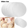 thumbnail image 1 of 500Pcs Steamer Paper Round Disposable Paper Non-Stick for Dumplings Bread, 1 of 8