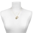 thumbnail image 2 of Delight Jewelry Silver-tone Domed Music - Saxophone with a Large Goldtone Crystal Initial - C - Charm Necklace, 17.5"+2", 2 of 4