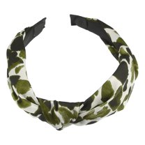 Leopard Headband Top Knot Cheetah Headband Knotted Headbands Elastic Hair Accessories for Women Green