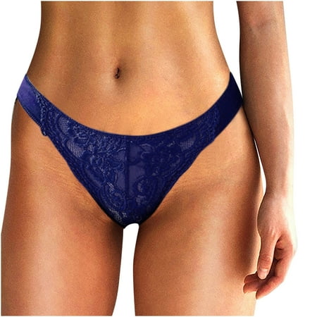 

Panties Clearance Women Trendy Lace Underwear Lingerie Thongs Panties Ladies Hollow Out Underwear Dark Blue M