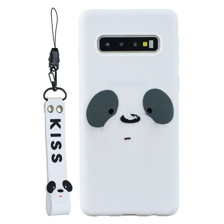 Shoppingbox Slim Cartoon Silicone Case with Lanyard Shockproof Protective Cover for Samsung Galaxy Note 8 - Panda