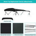 thumbnail image 5 of SavvyCraft™ 3 Bow Bimini Top Replacement Canvas 6ft L, 85"-90" W Black Color-with Storage Boot/without Frame, 5 of 8