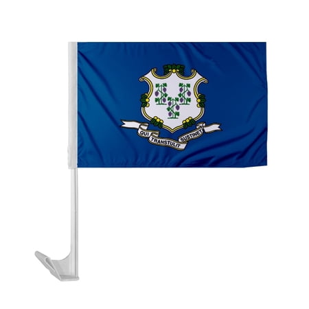 Promopatriot Connecticut State Car Flag 12 x 16 inch Flex Pole Polyester Reverse Print Promopatriot Connecticut State Car Flag 12 x 16 inch Flex Pole Polyester Reverse Print