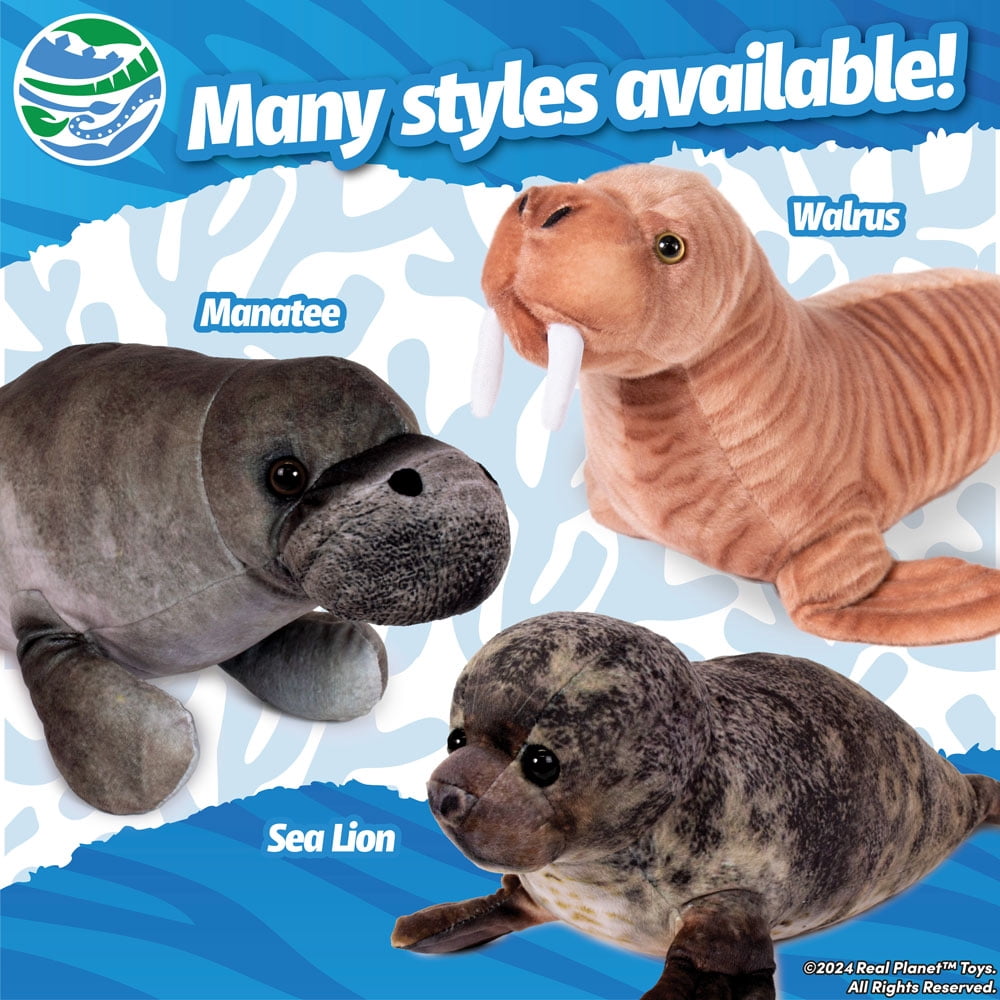 Real Planet 18" Long Arctic Harbor Seal Stuffed Animal, Realistic Cute Baby Plush Seal Birthday Toy