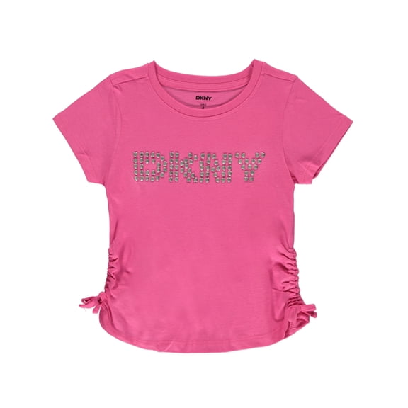 DKNY Girls' Gem T-Shirt Color: hot pink Size: 6x