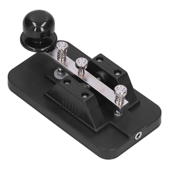 Morse Code Key, Telegraph Trainer Black Easy Assembly Durable Manual Operación Voz Intencion Para Principiante