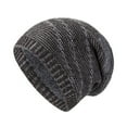 thumbnail image 2 of Dyfzdhu Women Mens Two Tone Twill Knit Pile Hat Winter Warm Trendy Unisex Pullover Men Gray, 2 of 3