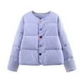 thumbnail image 5 of YYDGH Womens Cropped Puffer Coat Bubble Solid Color Quilted Down Jackets Casual Padded Button Down Coats Winter Outerwear, 5 of 5