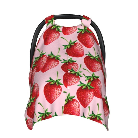 Car Seat Cover Baby - Strawberry funny Breathable Infant Car Seat Cover for Baby Carseat, Lightweight Comfort Baby Essentials Must Haves Newborn Stuff for Girl Boy