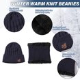 thumbnail image 3 of Gorro de invierno para hombre, conjunto de bufanda, gorros de punto cálidos, gorro de calavera, calentador de cuello con forro polar grueso, gorro y bufanda de invierno para mujer, 3 of 6