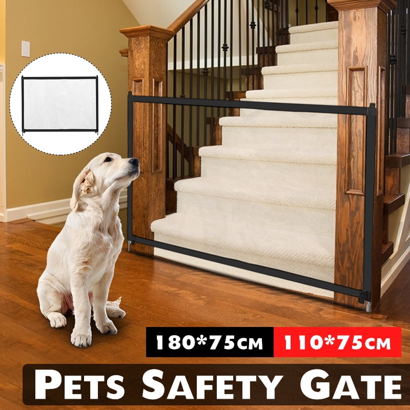 Pet Gate Baby Gate, Updated Indoor Outdoor Retractable Dog Gate, with