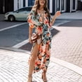 thumbnail image 3 of Women's Slim Fit Floral Print Dress, Summer V-Neck Dress, Vacation Style, 3 of 5