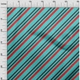 thumbnail image 2 of oneOone Cotton Flex Turquoise Blue Fabric Stripes Quilting Supplies Print Sewing Fabric By The Yard 40 Inch Wide-T60, 2 of 4