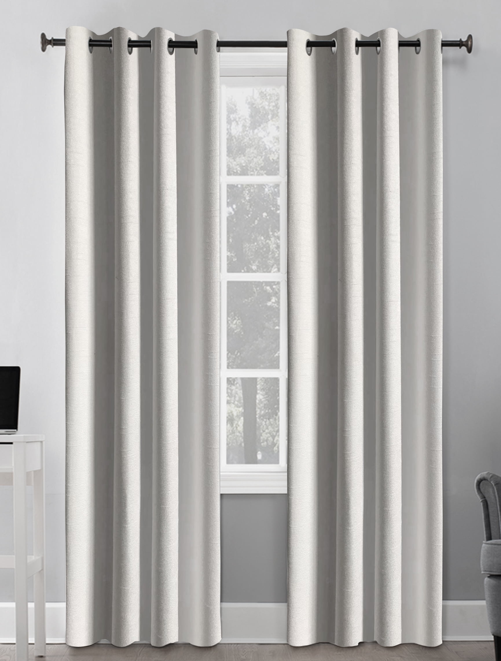 Better Homes & Gardens Basketweave Curtain Panel, 50' x 84', White