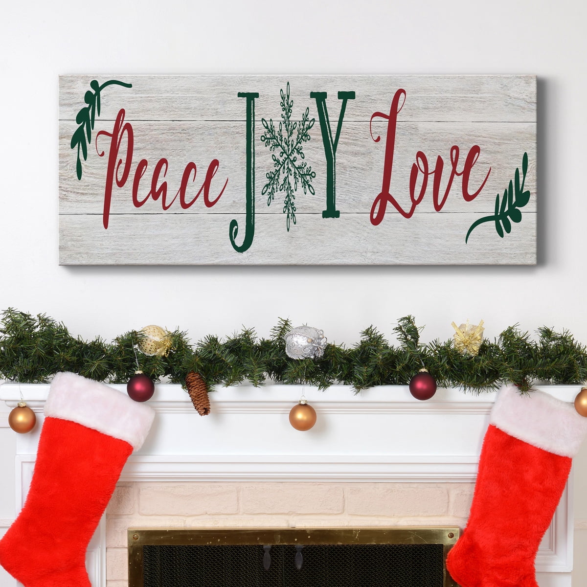 Peace Joy Love Premium Gallery Wrapped Canvas - Ready to Hang