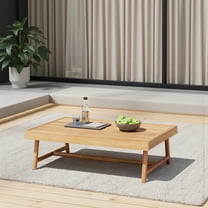 Christopher Knight Home 35.5" Outdoor Wood Rectangle Coffee Table, Patio Garden Accent Table, Teak