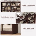 thumbnail image 6 of Hiphuta 84"H Double Wide 7-Tier Bookcase, Large Modern Bookcase with 14 Cubes for Home Office and Living Room, Freestanding Display Book Shelves, Cherry, 6 of 8