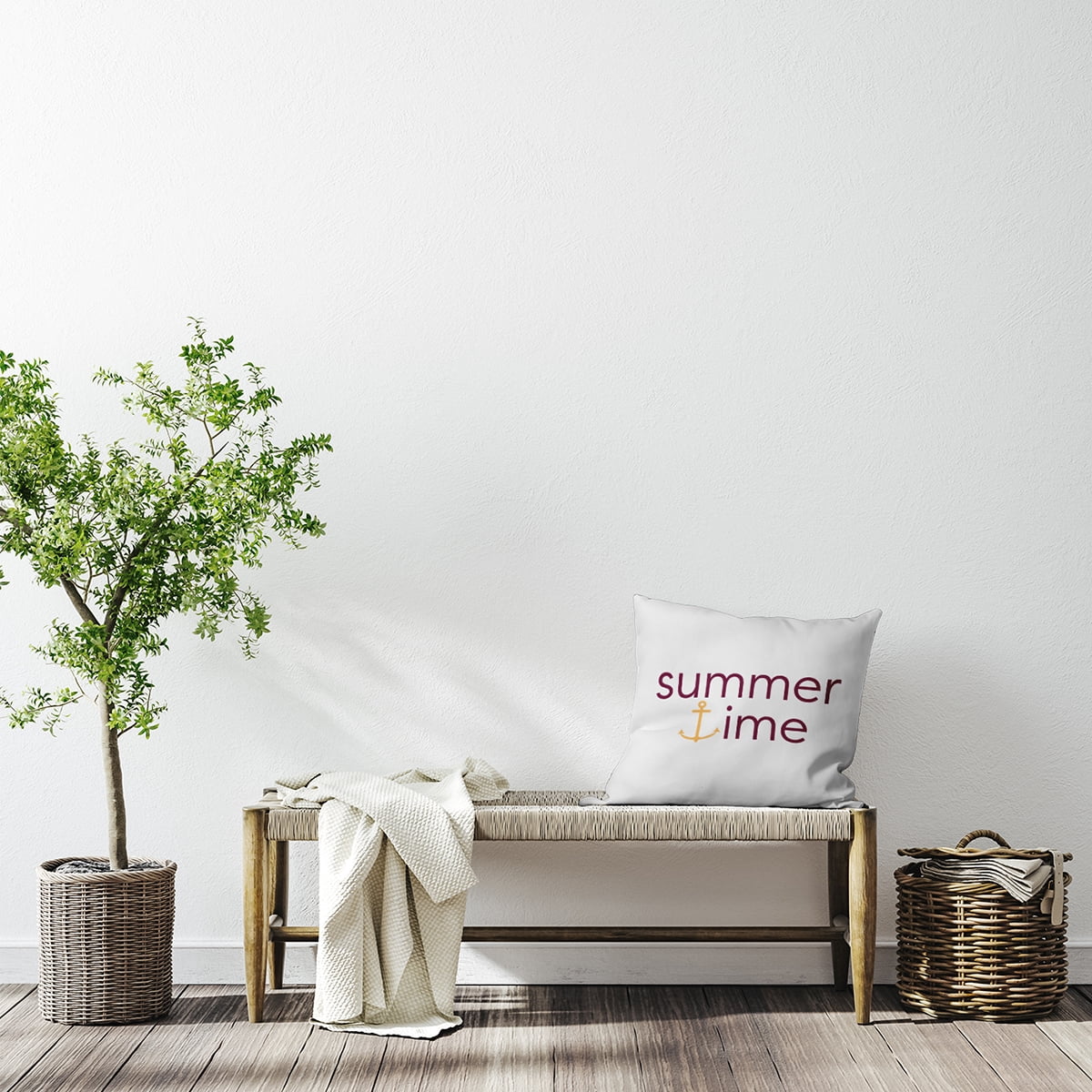 Simply Daisy 26-inch Square Summer Time Anchored Polyester Indoor Pillow, Maroon Red Qty 1