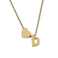 thumbnail image 3 of 18K Gold Plated Stainless Steel Minimalist Trendy Heart "B" Initial Pendant Necklace with 18" Chain, 3 of 4