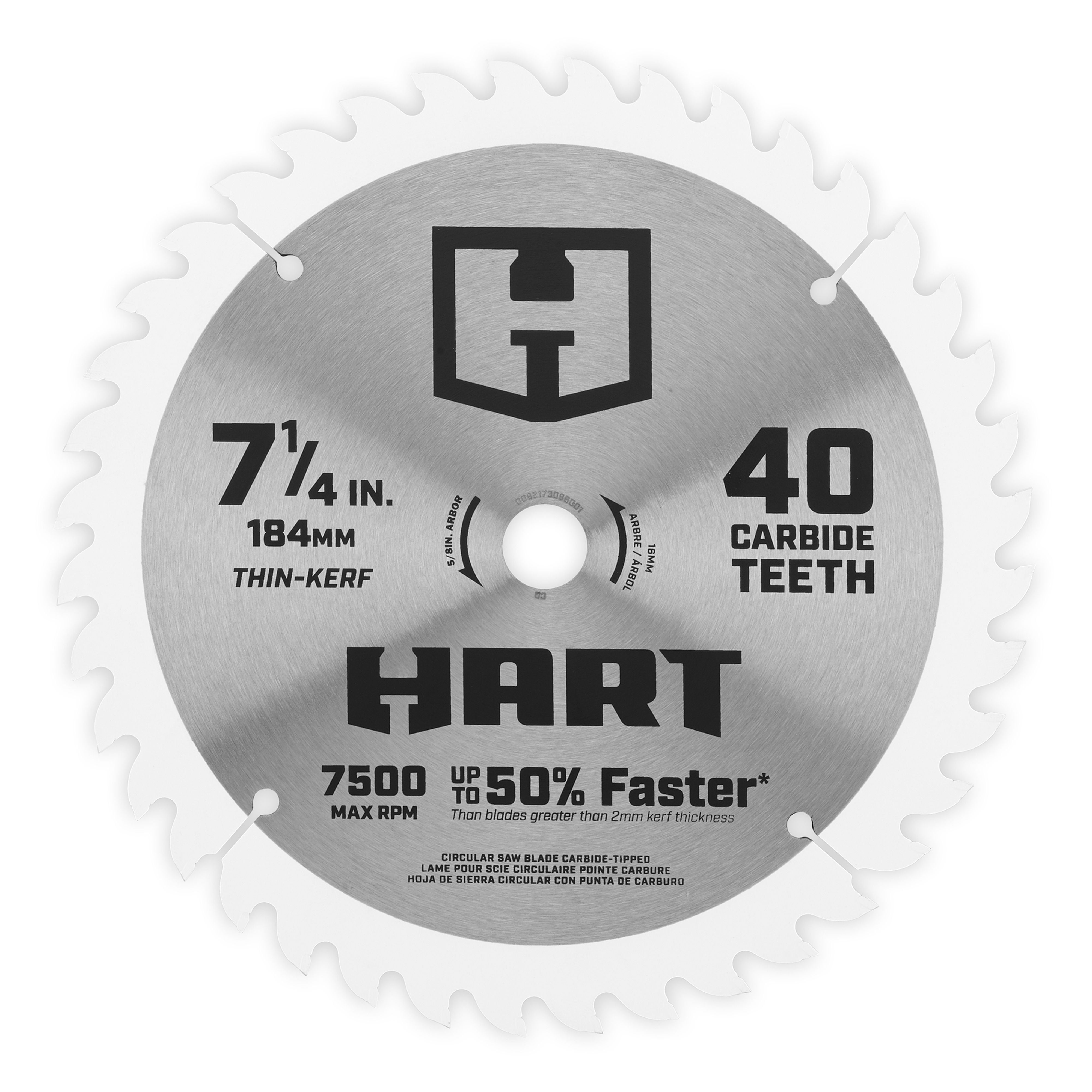 HART 7 1/4-inch 40 Tooth Thin Kerf Circular Saw Blade
