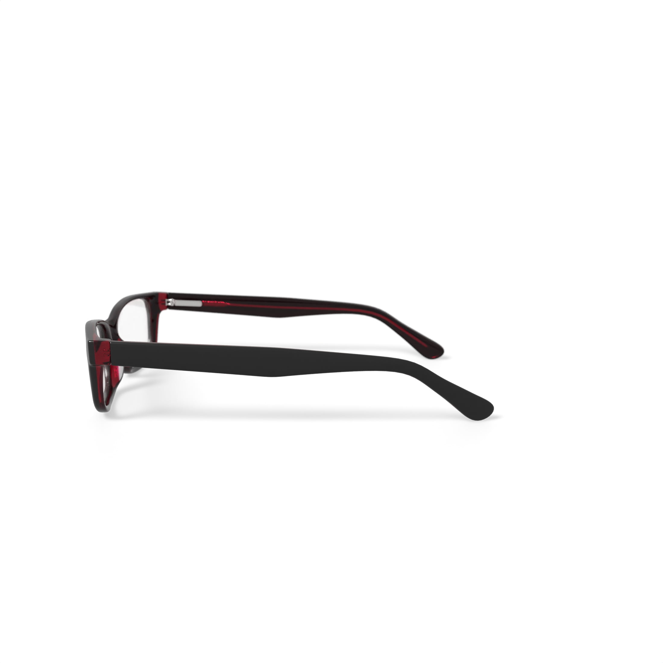 Walmart Youth FM17111 Rectangular Prescription Eyeglasses with Case, Black/Red