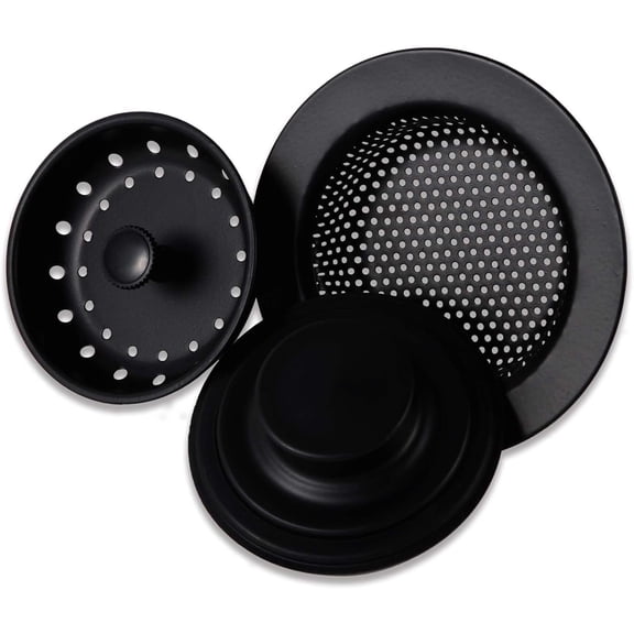 3 PCS Kitchen Sink Stopper Strainer,Anti-Clogging Stainless Steel Sink Disposal Stopper, Garbage Disposal Plug, Perforated Basket Drain Filter Sieve