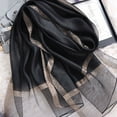 thumbnail image 5 of Solid Color Mulberry Silk Scarf for Women Soft Blanket Shawl Beach Gauze Scarves and Wraps for for All Season - black, 5 of 5
