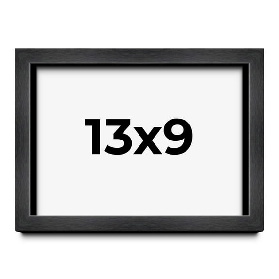 13x9 Shadow Box Frame Grey Charcoal Black | 0.875 Inches Deep | Wood Shadowbox Display Frame | UV