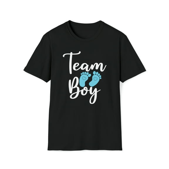Team Boy, Gildan Unisex Softstyle T-Shirt, Gender Reveal Graphic Tee, S-3XL