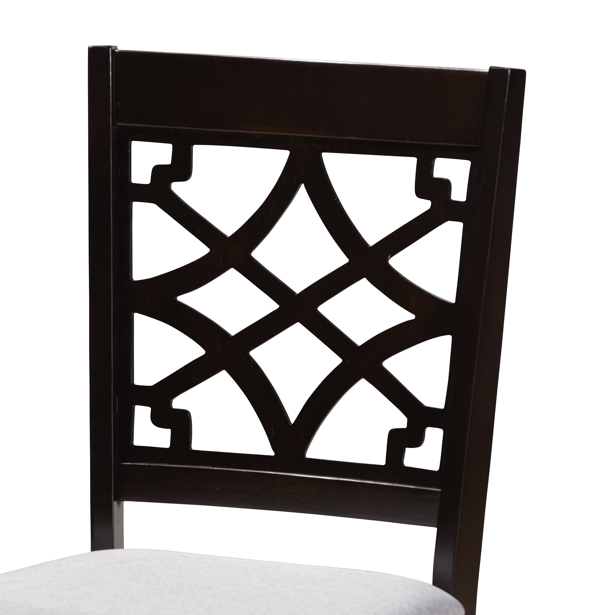 Baxton Studio Mael Modern and Contemporary Grey Fabric Upholstered Espresso Brown Finished 5-Piece Wood Dining Set