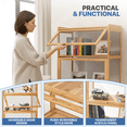 thumbnail image 5 of Magshion Modern 55" 4-Tier Transparent Display Cabinet with Acrylic Flip Door, Floor Standing Showcase Bookshelf, Curio Cabinet Collection Display Case for Living Room Bedroom Home Office, Natural, 5 of 8