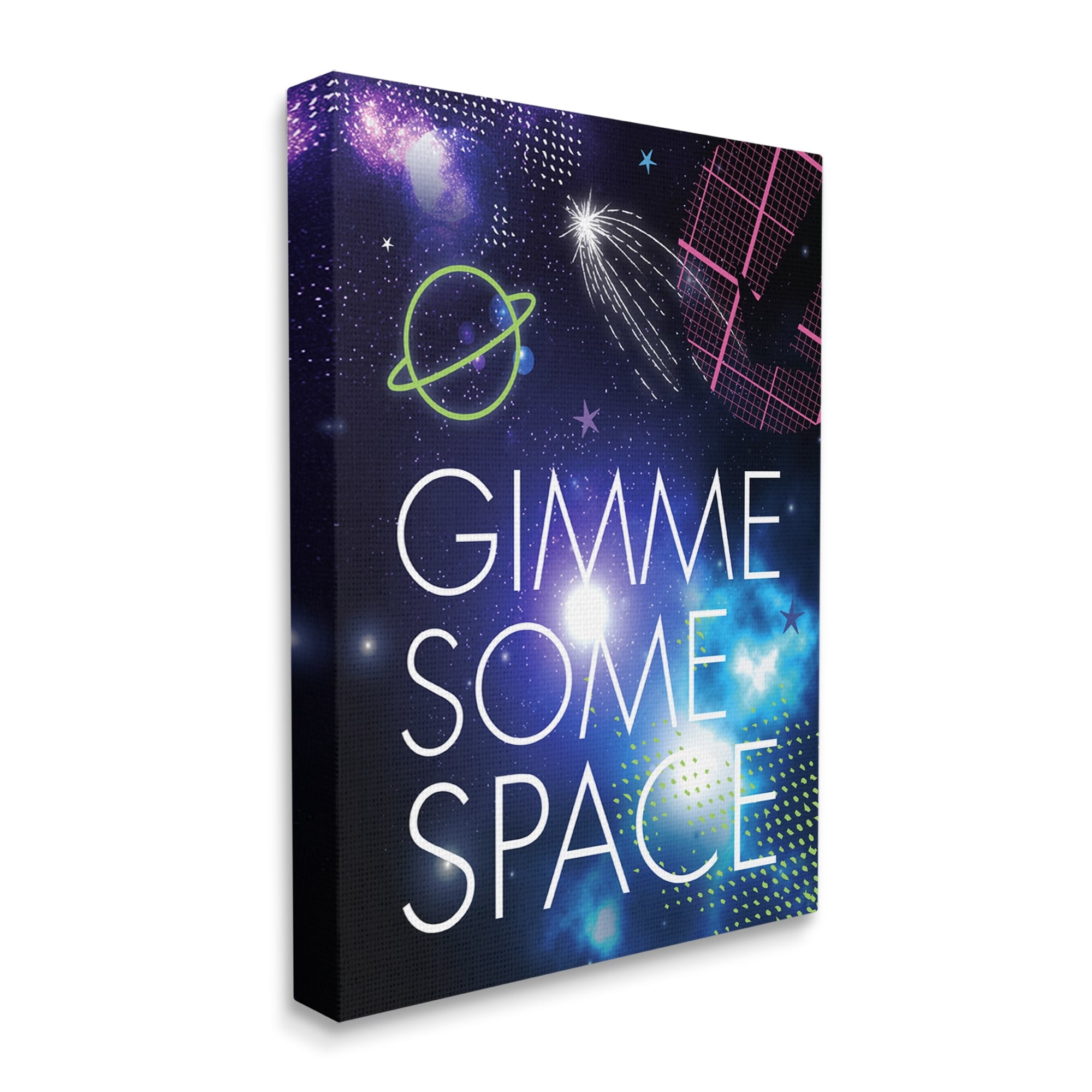 Stupell Industries Gimme Some Space Phrase Patterned Galaxy Stars Canvas Wall Art, 30 x 40, Design by Jennifer Ellory