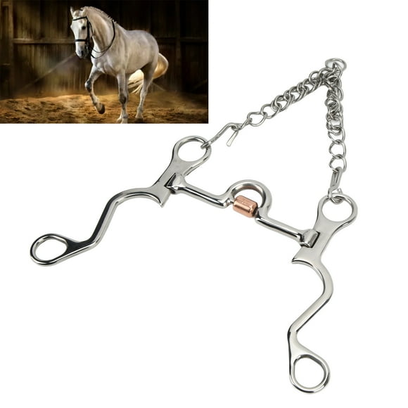 Horse Bit, Exquisite Design Style Jointed Pelham Bit Copper for Equestrian Performance for Horse Riding 120MM