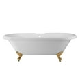 thumbnail image 1 of Halifax 70 Inch Acrylic Double Ended Clawfoot Tub - Rim Faucet Drillings - Imperial Ball & Claw Feet, 1 of 2