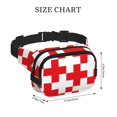 thumbnail image 4 of Fotbe Red Cross 1 Cangurera Cuadrada con Estampado de Doble Capa, Bolsa de Cintura Ajustable Mini para Hombres y Mujeres, 4 of 9