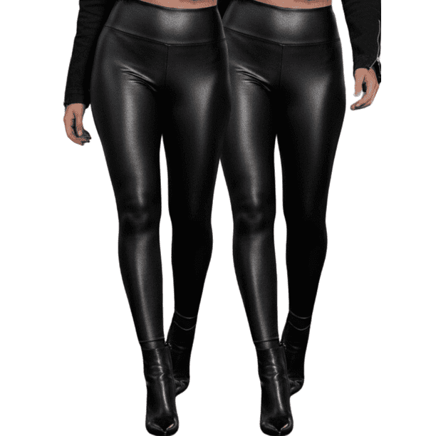 Set de 2 Leggins Moda Elegante Casual Mujer Mallones Vinipiel