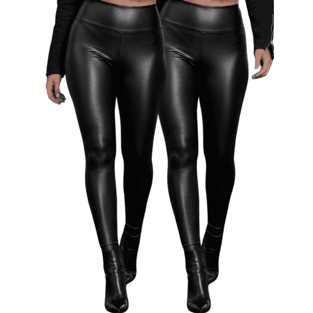 Set de 2 Leggins Moda Elegante Casual Mujer Mallones Vinipiel