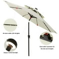 thumbnail image 4 of C-Hopetree 9 ft Double Top Outdoor Patio Market Table Umbrella with Solar LED Lights and Tilt, Ivory, 4 of 7